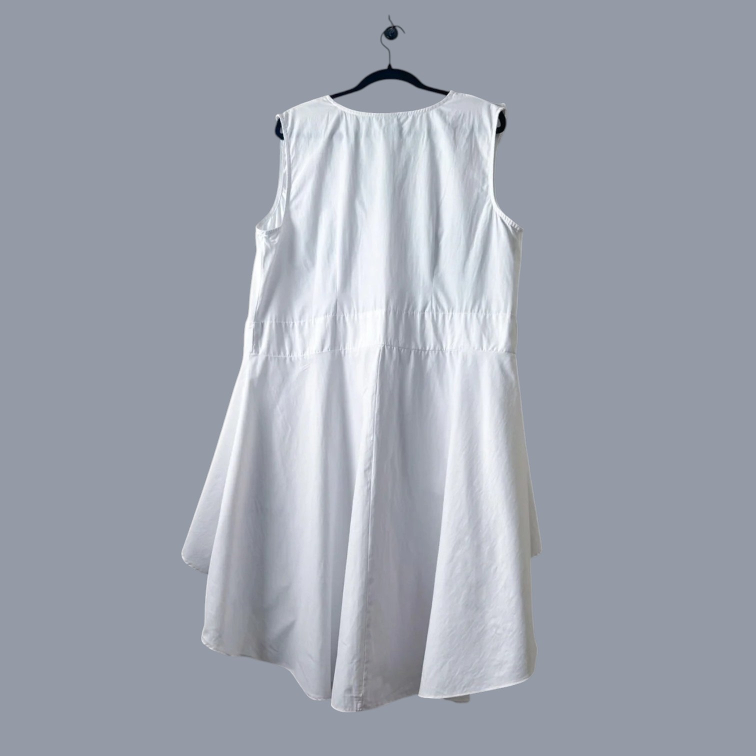 Ashley Stewart White Sleeveless Ruffle Front High-Low Top Cotton Women’s Size 18