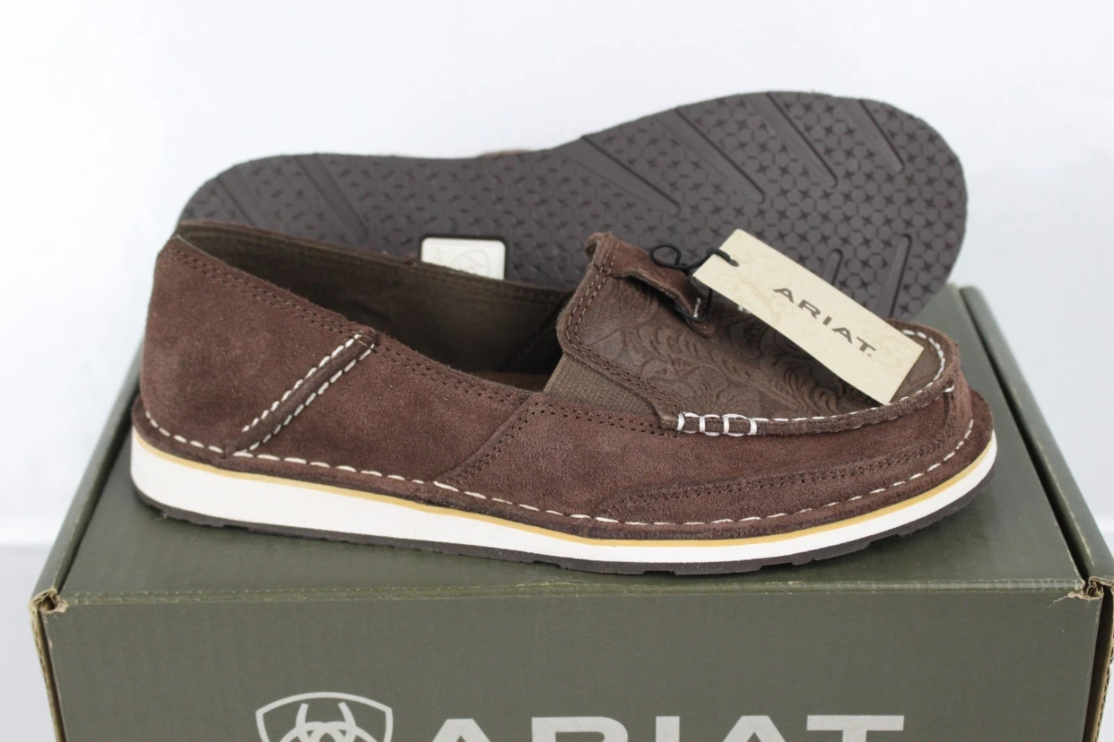 Ariat Women’s Cruiser Slip On Comfort Shoes Brown Floral Emboss 10031609