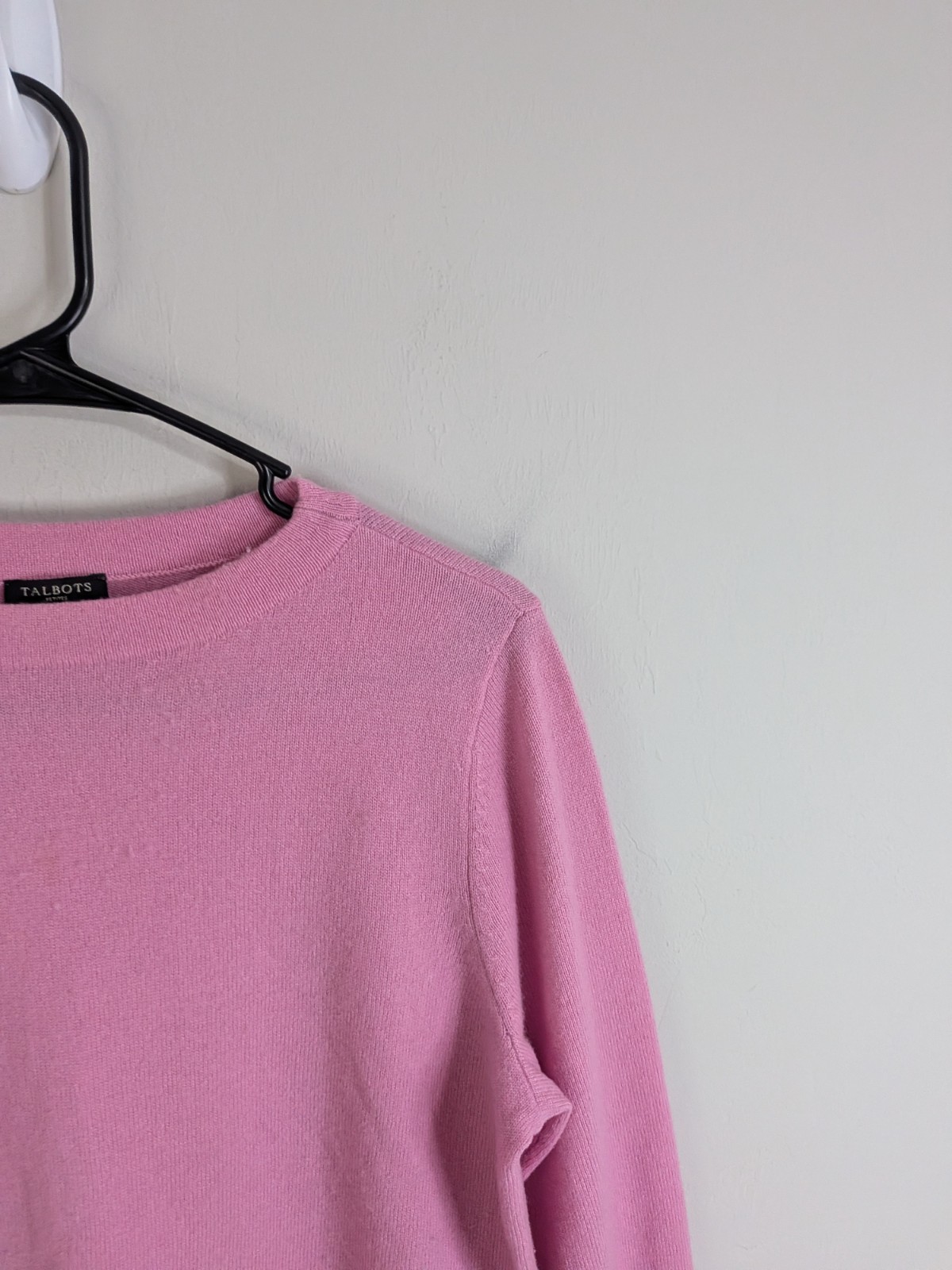 Talbots Sweater Women’s Large Petite Pink 100% Cashmere Stretch Casual