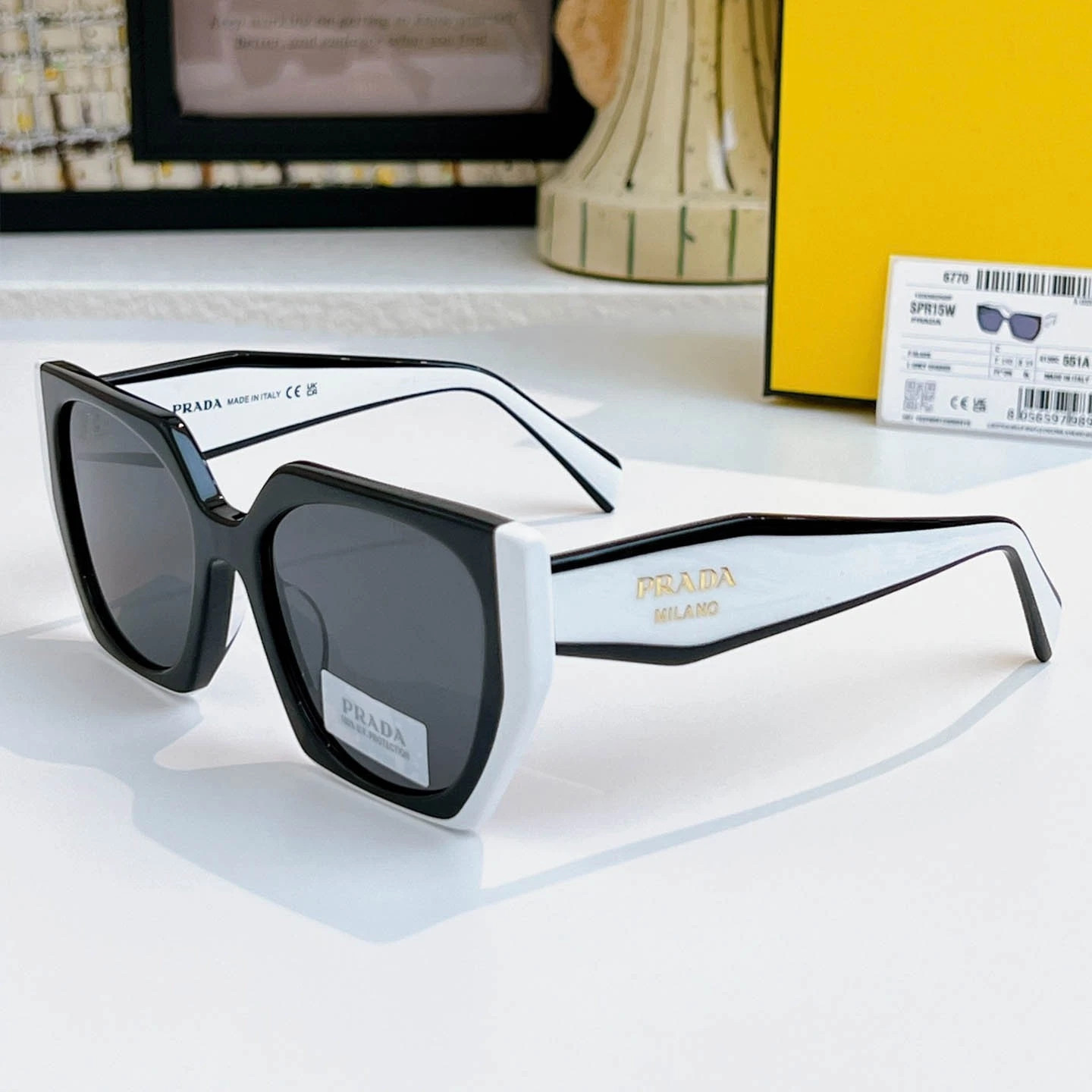 PRADA PR15WS 09Q5S0 54MM Black Talc Dark Grey Women’s Sunglasses