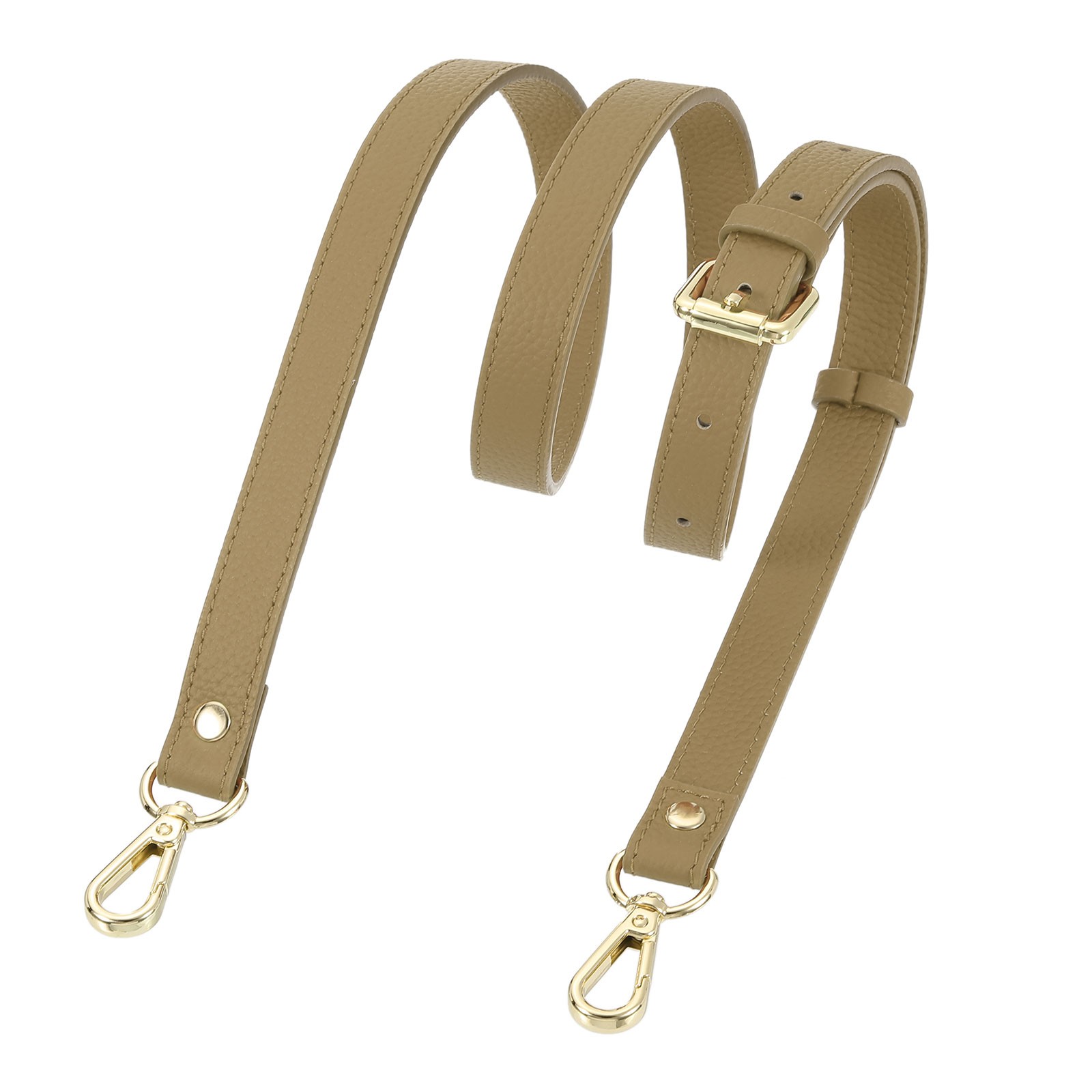 0.7″ Genuine Leather Purse Strap for Bag (Cool Brown, Gold Buckle)