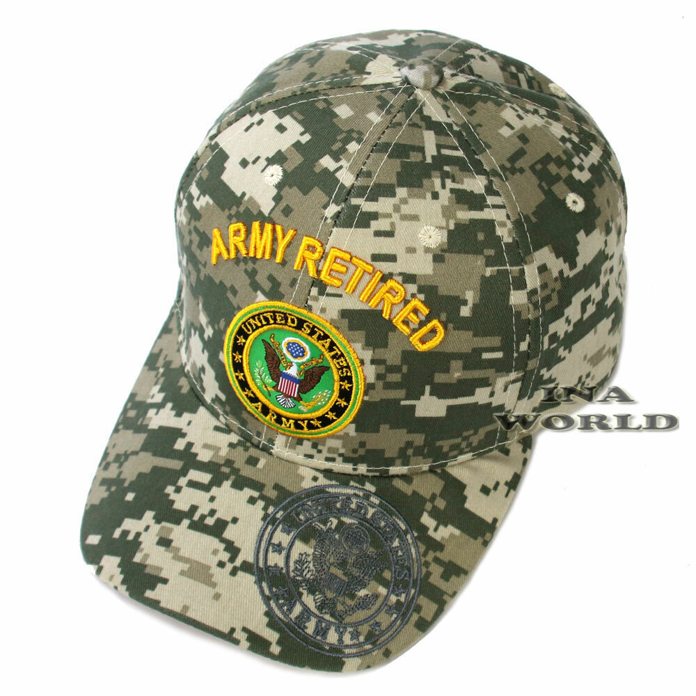 U.S. ARMY Hat Military ARMY RETIRED Official Licensed Baseball Cap- ACU Camo