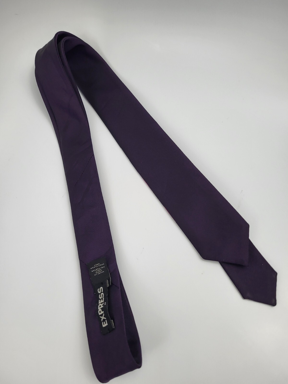 Express Changeable Polyester Tie Purple Pink Plaid Men Necktie Skinny 58 x 2