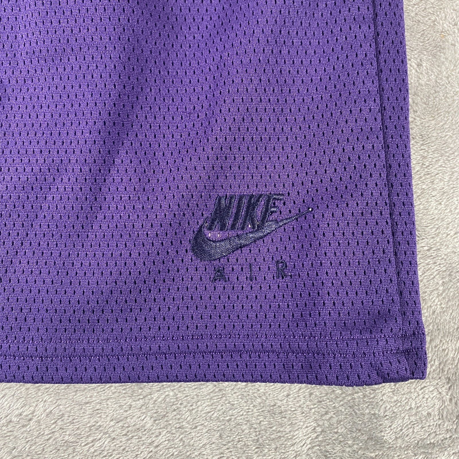 Vintage 90s Nike Air Mesh Shorts Mens XL Purple Black Tag Embroidered Logo
