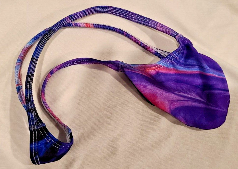 USA SELLER MENS SEXY BLUE/PURPLE SWIRL GRAPE SMUGGLERS MICRO THONG-(L/XL 34-38)