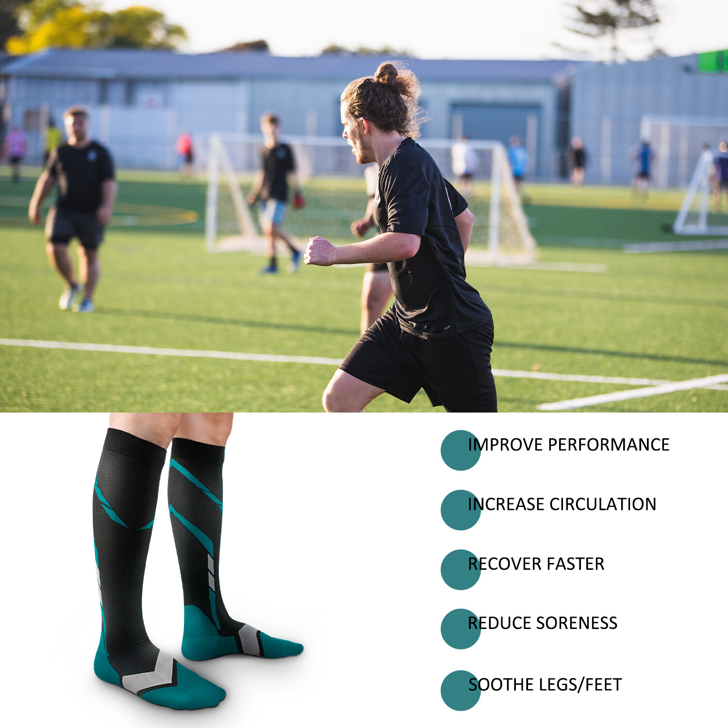 Men Women Compression Socks Stockings 20-30 mmHG Knee High Miracle Foot Support