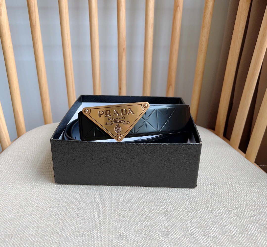 Prada men’s leather belt in Black SIZE 85-110