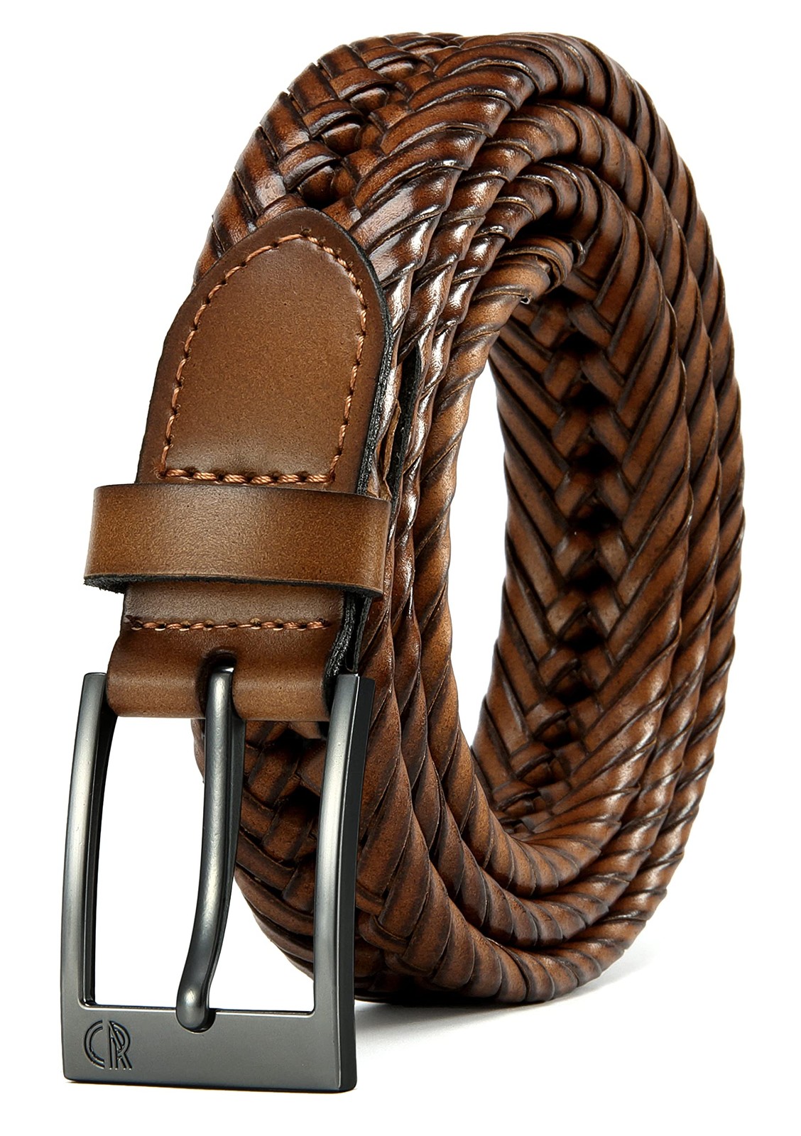 Leather Braided Belts Men – 1 1/8 Mens Casual Woven Leather Belt – Belt Men