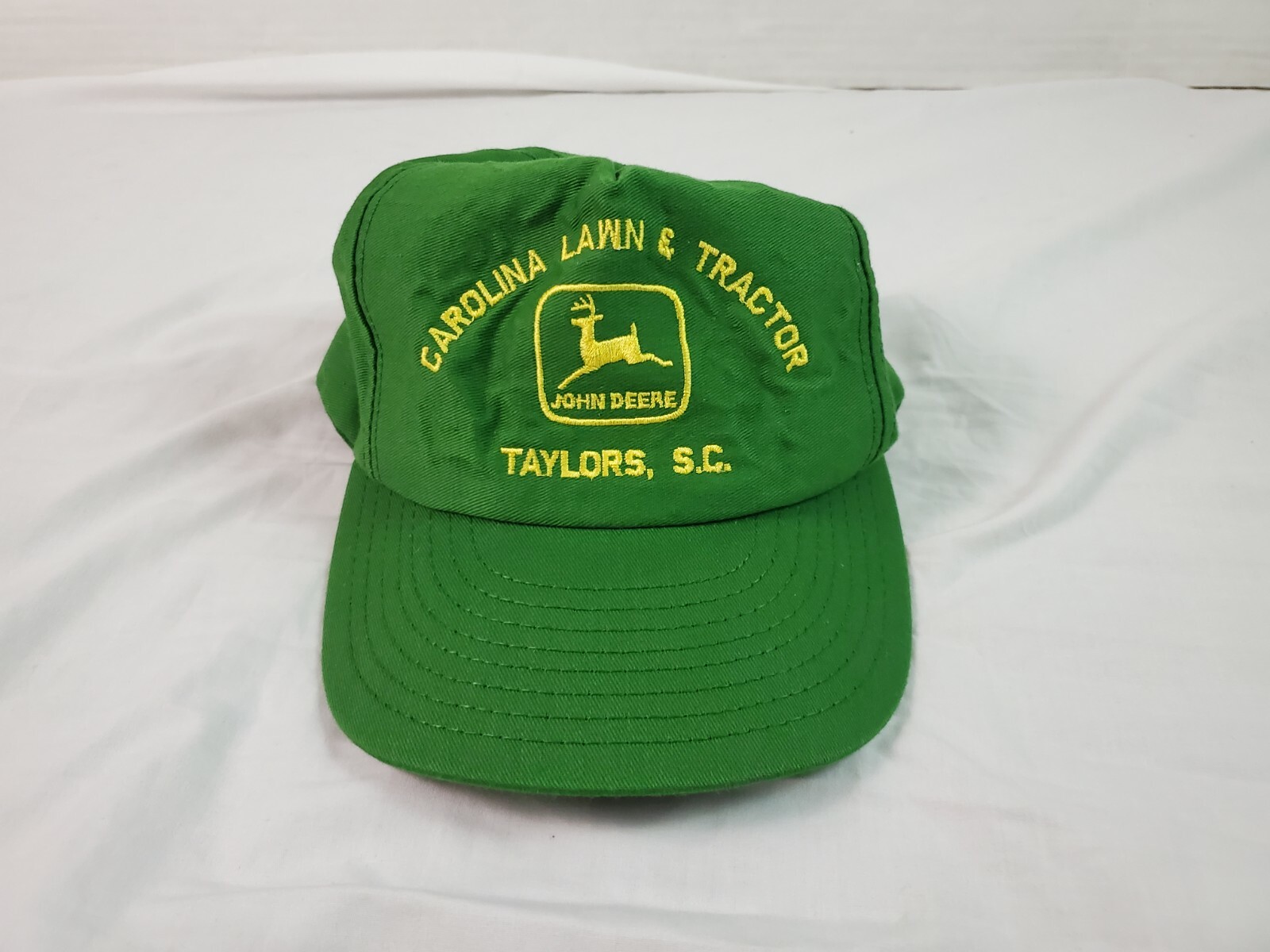 Vintage John Deere Mens Adjustable Hat Snapback Carolina Lawn Louisville Mfg Co
