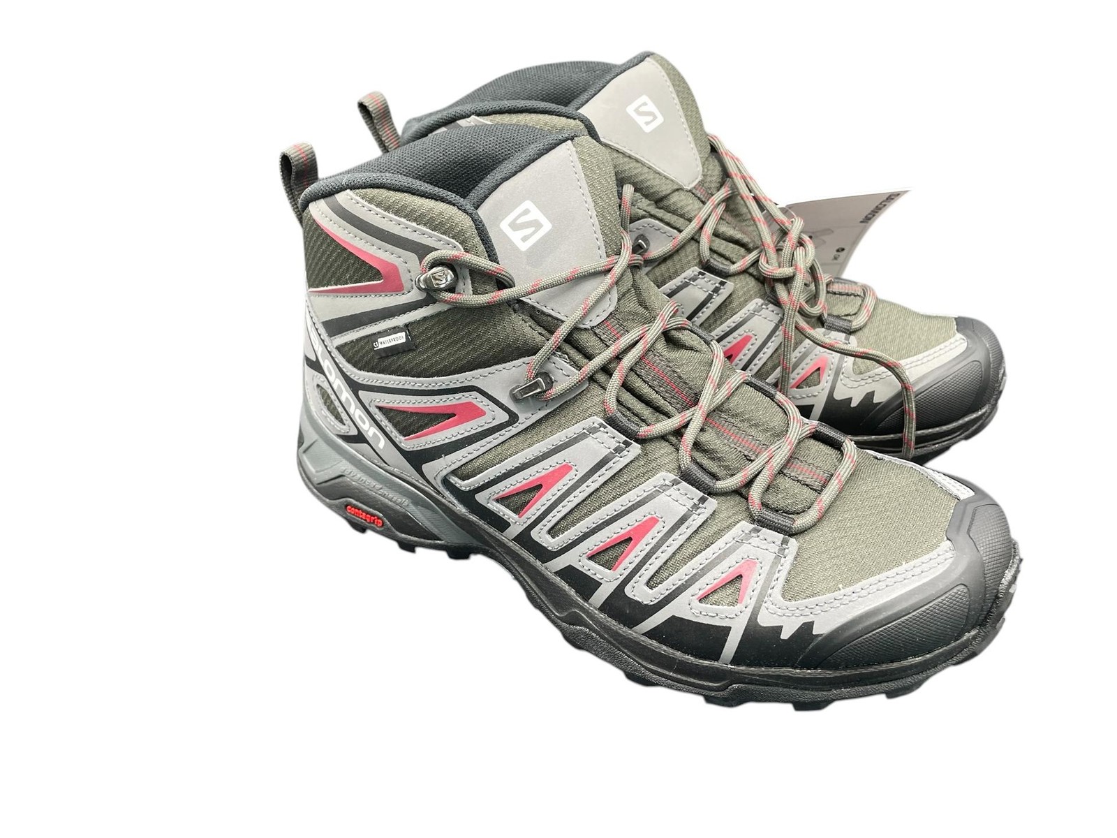Salomon Men Hiking Boot 416710 X Ultra Pioneer Mid CSW Red Peat Gray Size 7.5 M