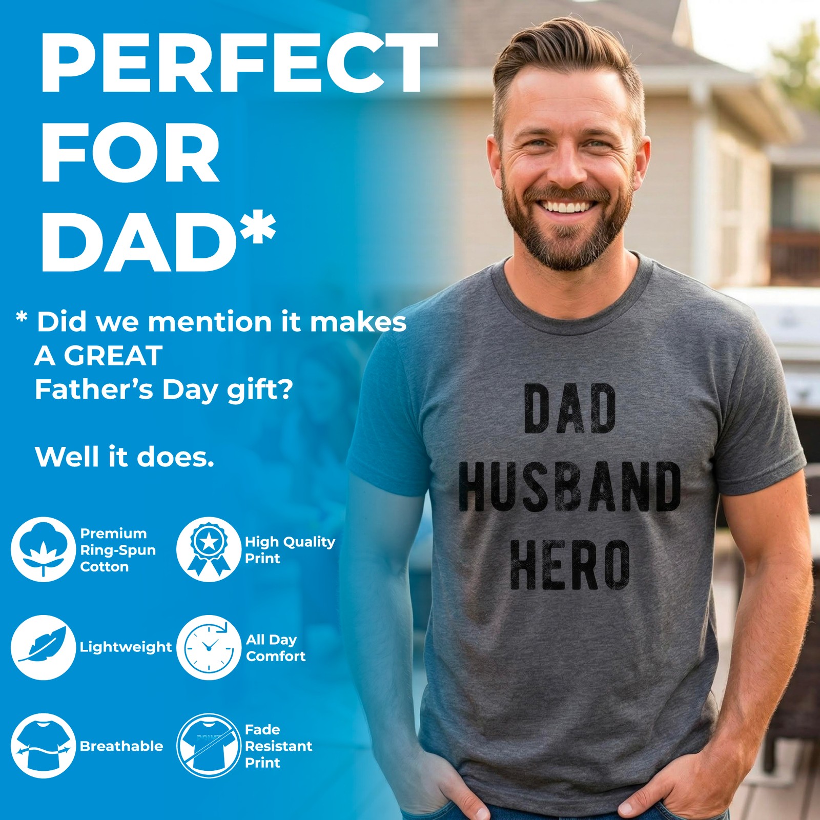 Mens Funny T Shirts Best Cluckin Dad Ever Sarcastic Fathers Day Graphic Novelty