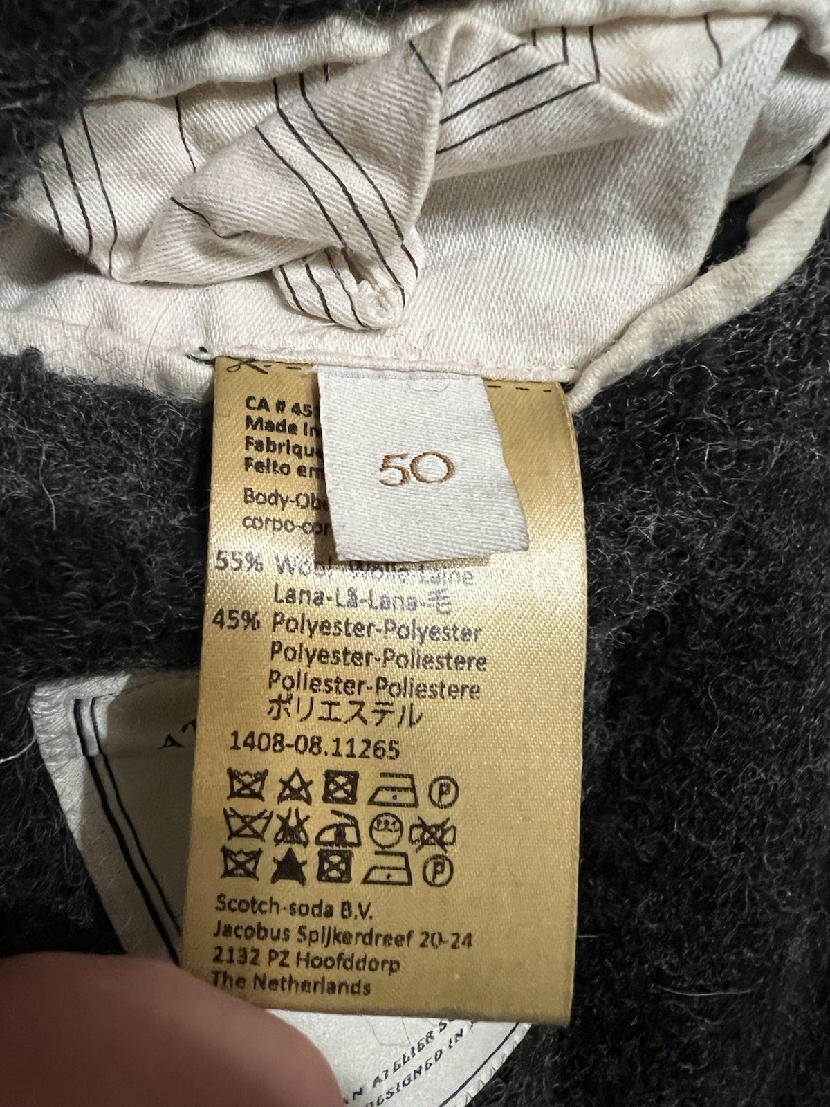 Atelier Scotch Double Breasted Wool Blend Overcoat Peacoat Mens EU 50 US 40