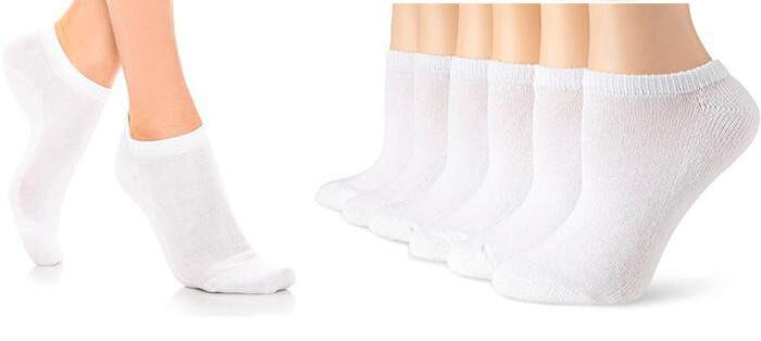 Jefferies Socks Womens No Show Low Cut Sport Seamless White Cushion Socks 6 Pair