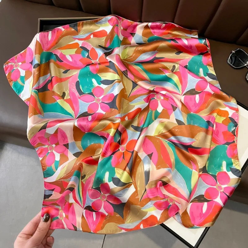 68Cm Graffiti Printed Scarf Women’S Autumn and Winter Polyester Fiber Scarf Fash
