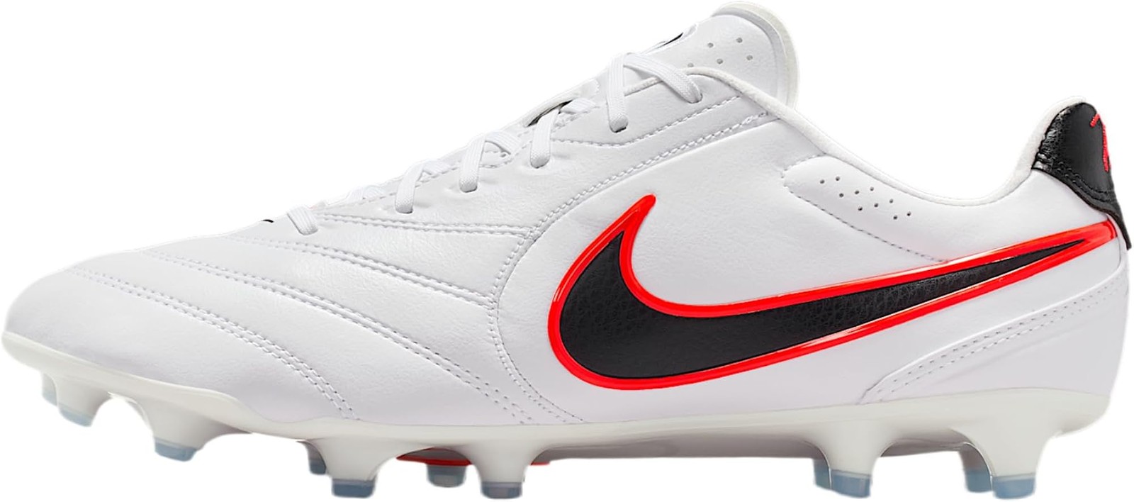 Nike Tiempo Ligera Pro Firm-Ground Low-Top Soccer Cleats (White/Bright Crimson/B