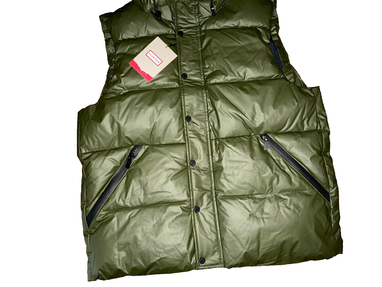HUNTER Heavyweight CHISWELL Hooded Insulated Puffer VEST Jacket Mens LARGE NEW