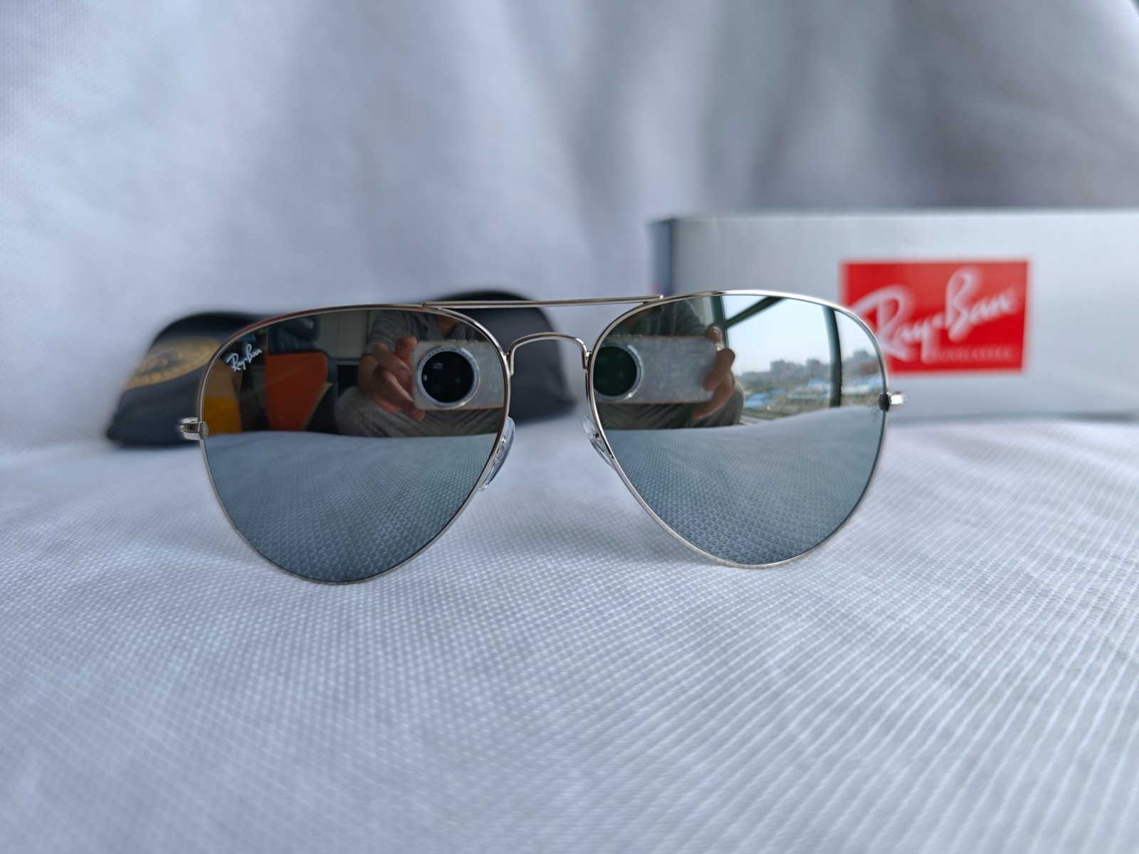 Ray-Ban Aviator Sunglasses RB3026 Silver Frame 62mm Silver Lens