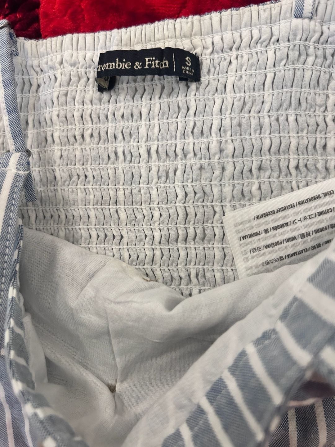 Abercrombie & Fitch Striped Smocked Corset Tank Top Size S