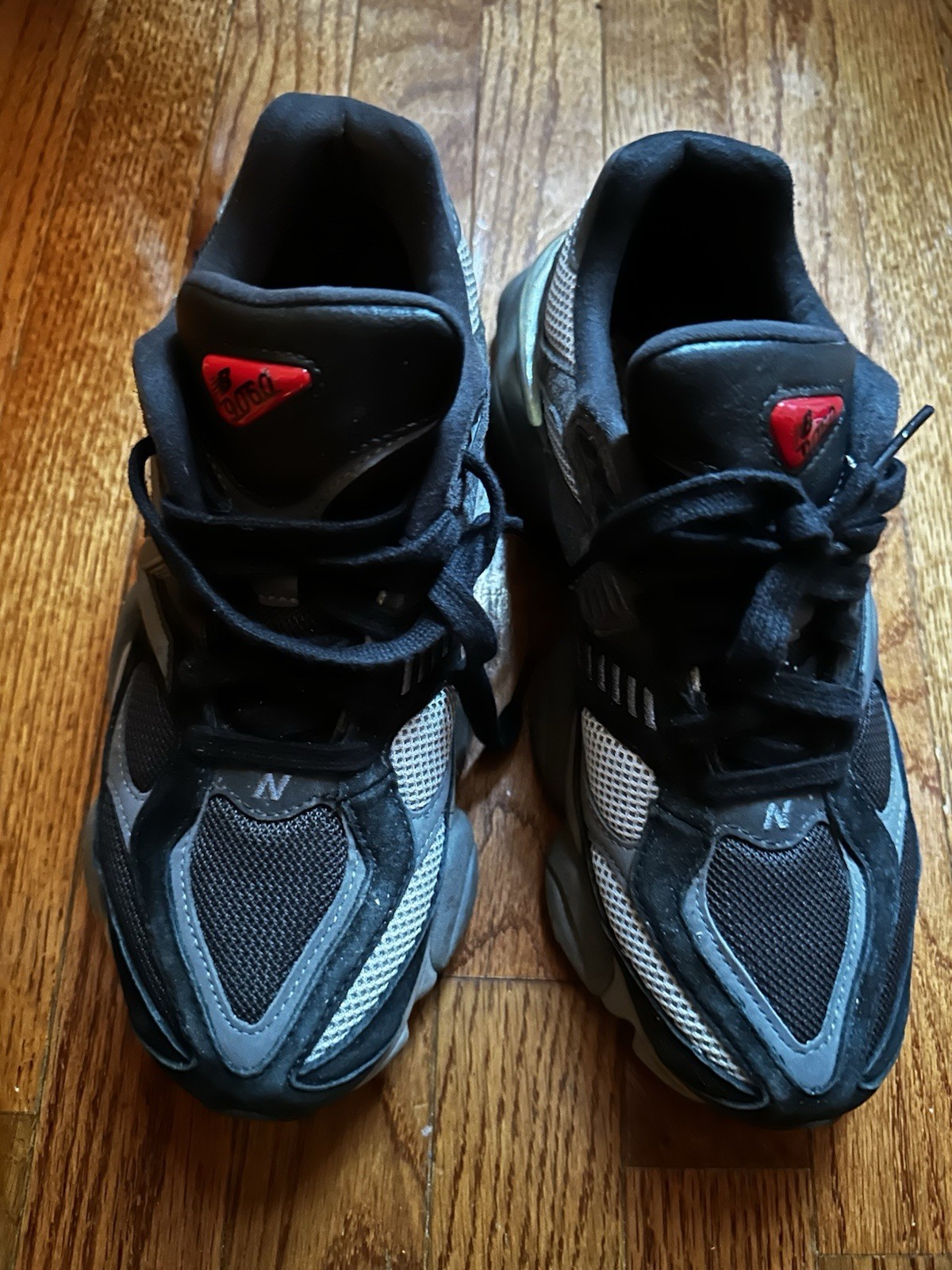 New Balance 9060 Black Castlerock U9060BLK Black/Gray/Red Lace-Up Sneakers