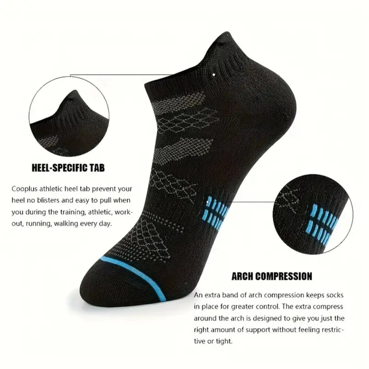 Men Ankle Sock Low Cut Sport Athletic Solid Classic Casual Work Plain Work 3Pack