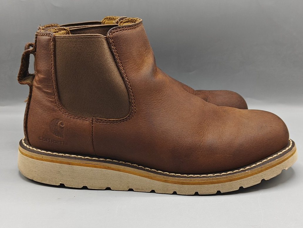 Carhartt Women’s Wedge Chelsea FW5025-W Work Boots Brown Oil Tanned Leather Sz 9