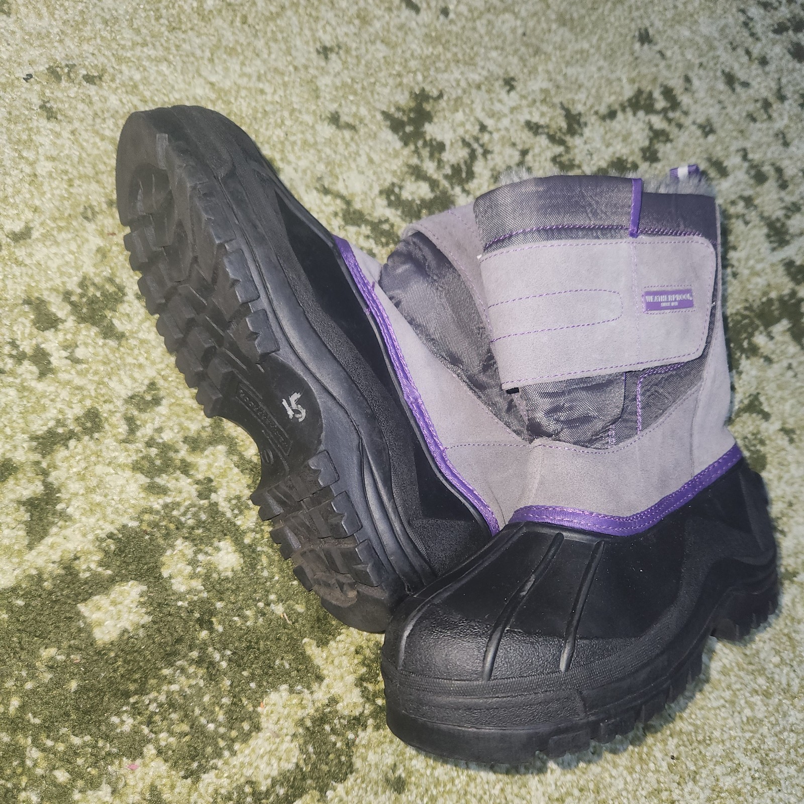 Weather Proof Since 1948 Duck Snow Boots Size 7 M Gray Purple