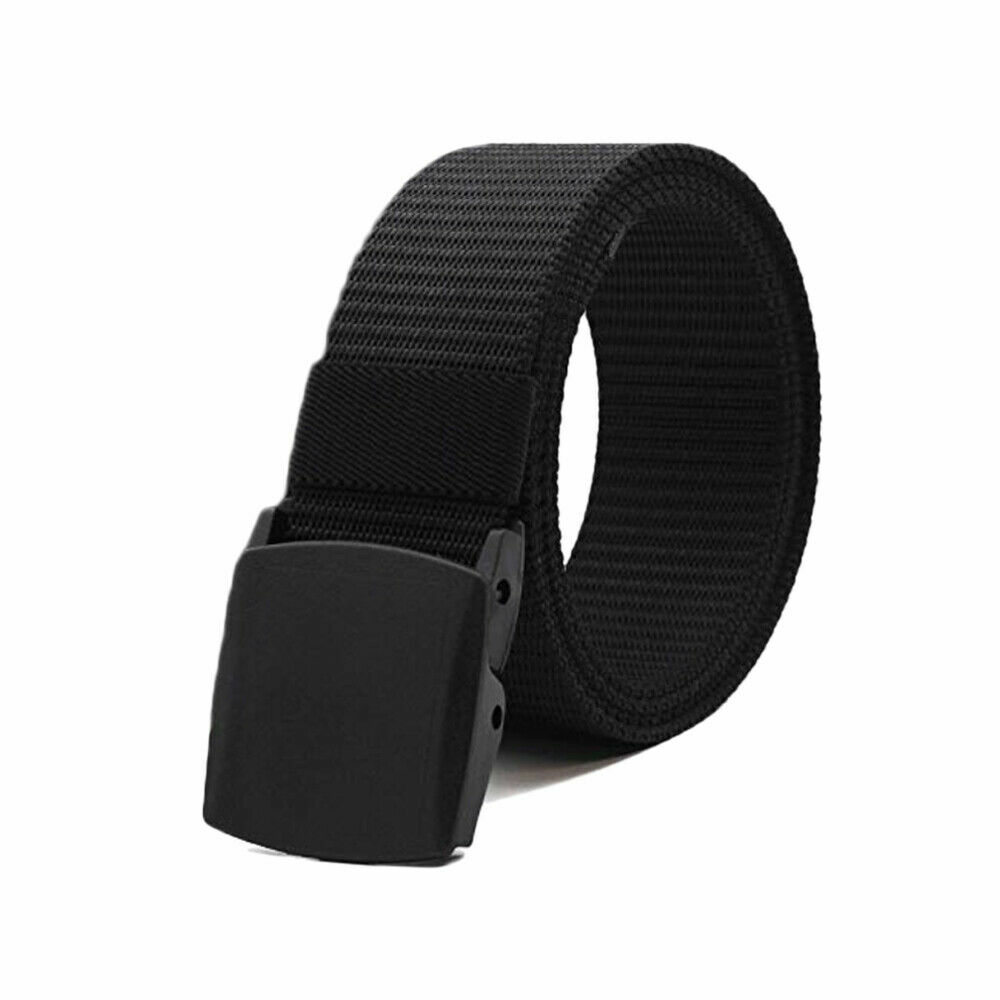 Men’s Plastic Cam Buckle Nylon Canvas Tactical Waistband Webbing Military Belt
