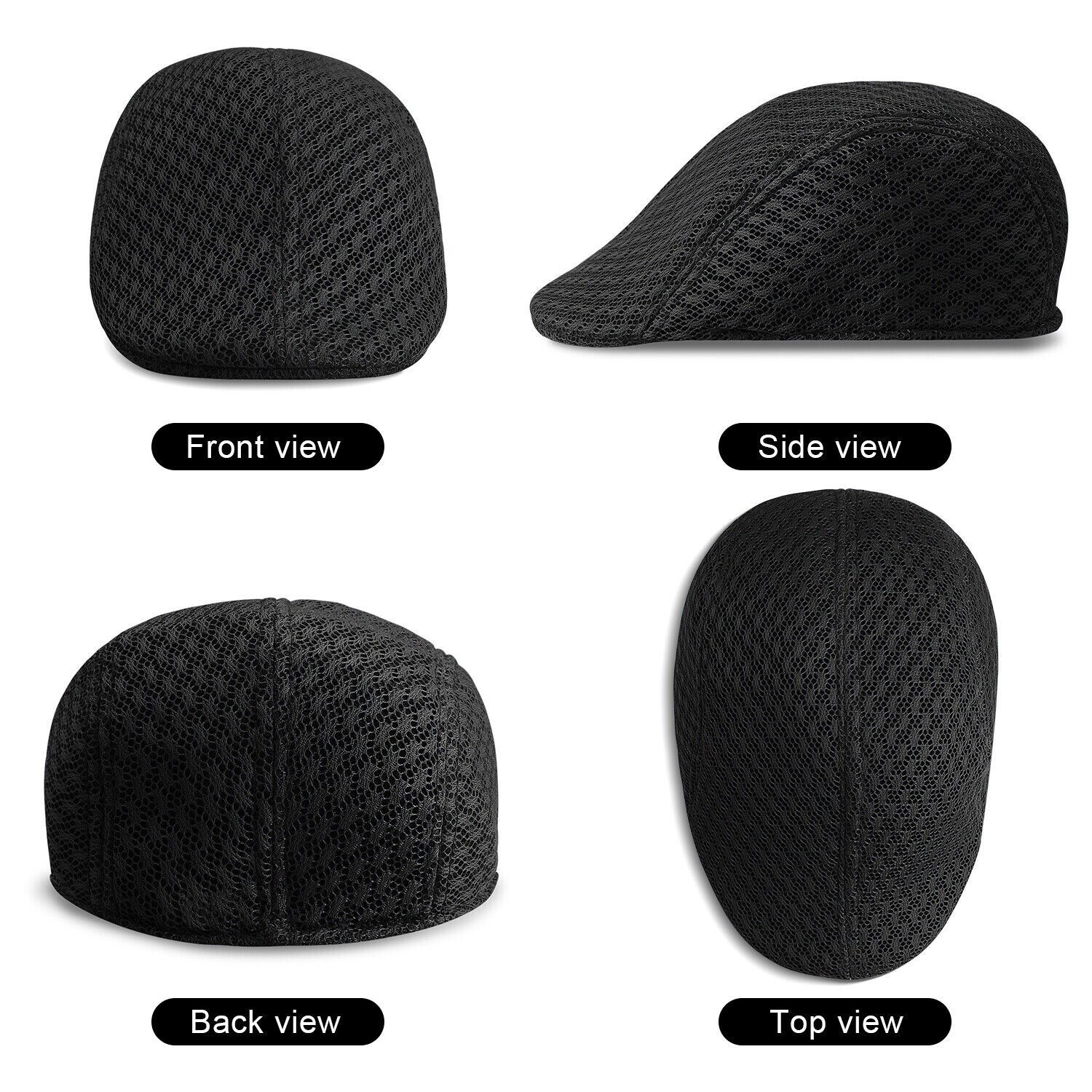 Summer Mesh Plain Newsboy Gatsby Cap Ivy Hat Golf Driver Mens Flat Cabbie Hats