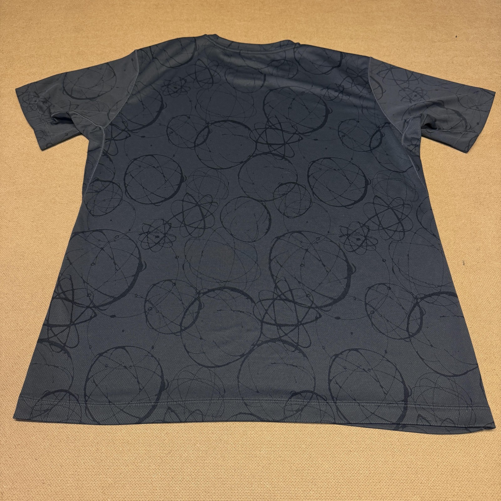 Futura X Uniqlo DRY-EX Shirt Mens Medium Gray Atom Graphic Allover Tee