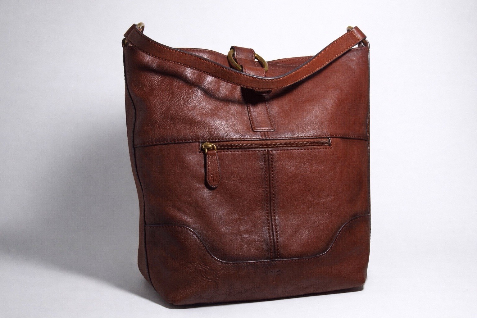 Frye Leather Ring Tote – Cognac RARE brown interior