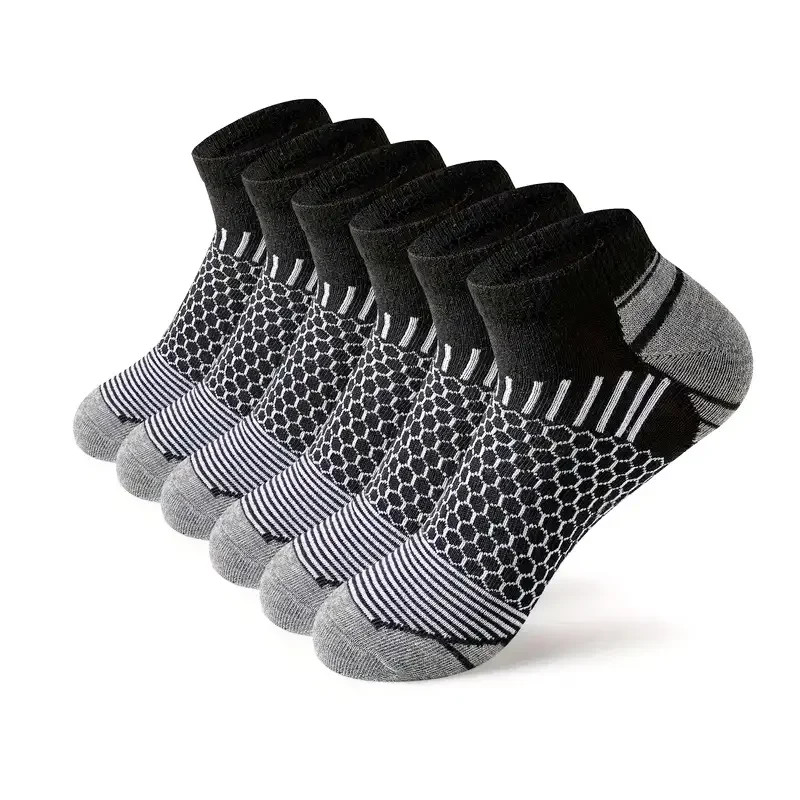Men’s Athletic Socks 6-Pair Pack – Multi-Colored Sport Footwear, Low Cut & Breat