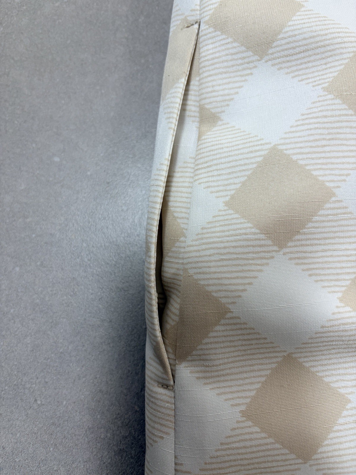CELFORD Gingham Check Flare Dress Size 36 Beige White Ruffle Sleeve Japan