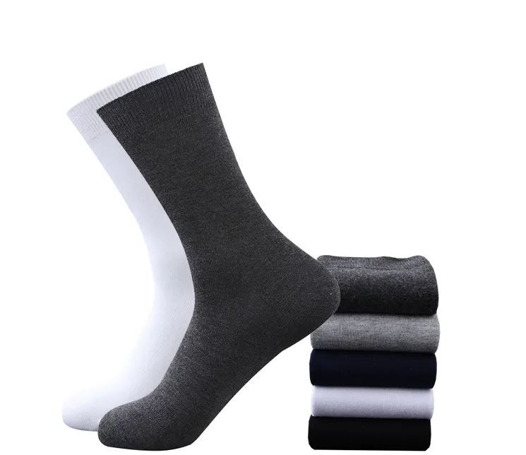 Men’s Solid Color Cotton Dress Assorted Plain Dress Socks, Multi-Colors & Lot