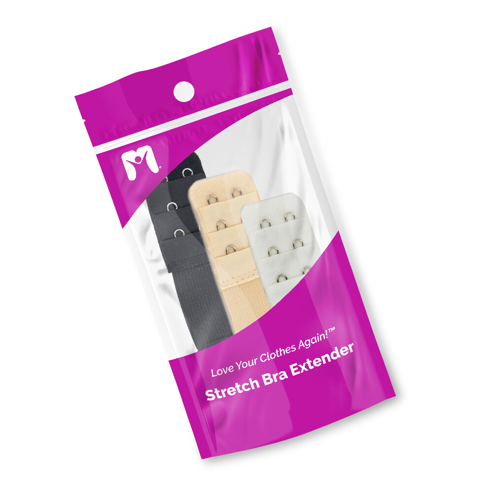 More of Me to Love Bra Stretch Extender 9Pack – Black, White, Beige – 2/3/4-Hook