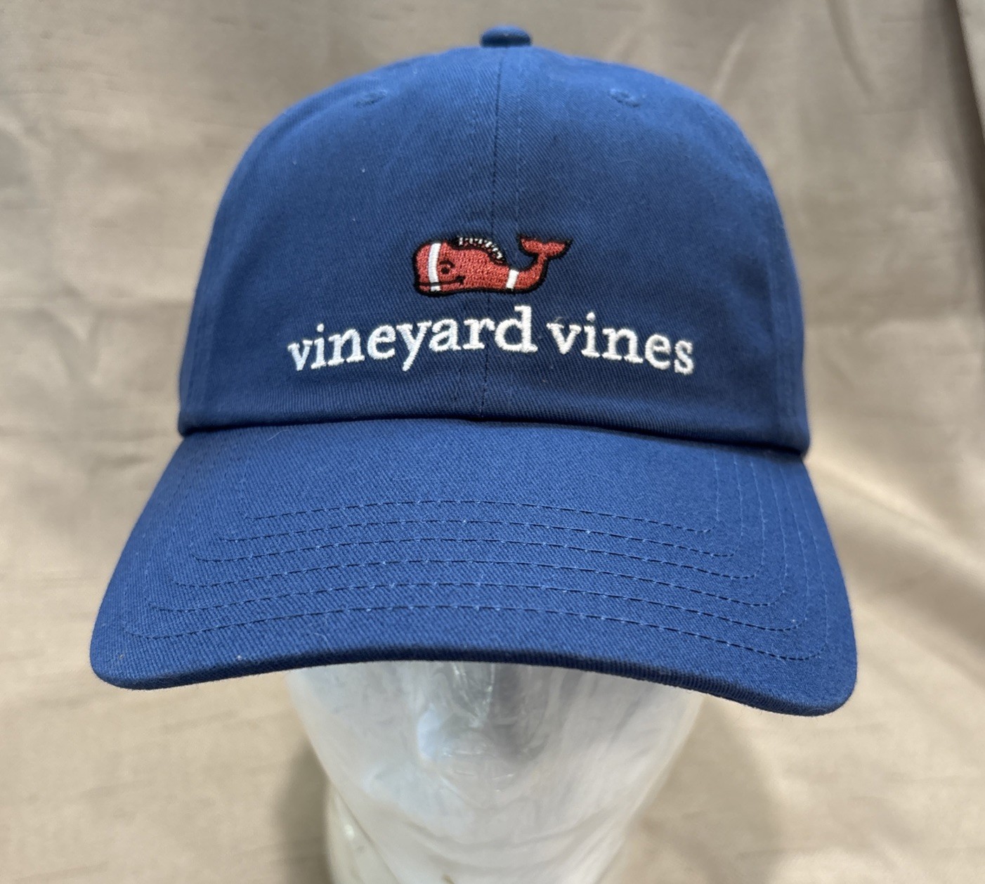Vineyard Vines Baseball Hat Mens One Size Blue Football Whale Logo 5A004416-982