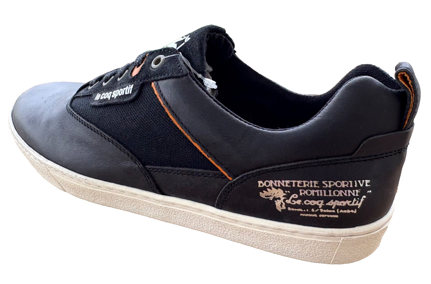 Le Coq Sportif Monceau Men’s Black Leather Sneakers Shoes US-9 Trainers EU-42