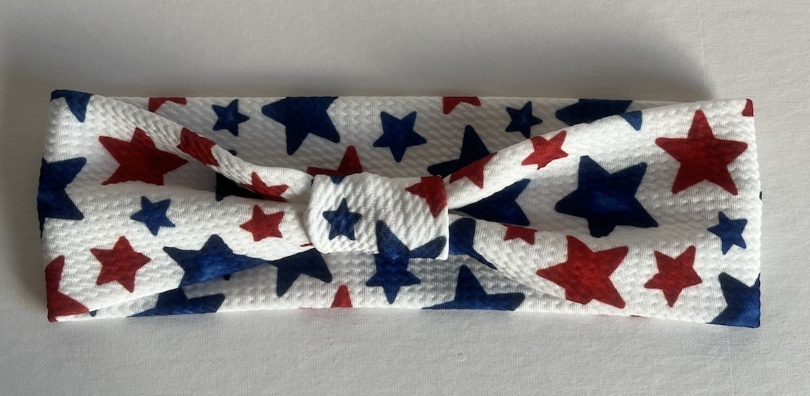 Women Patriotic USA American Stars 3″ Wide Headwrap Stretch Headband 4th of July