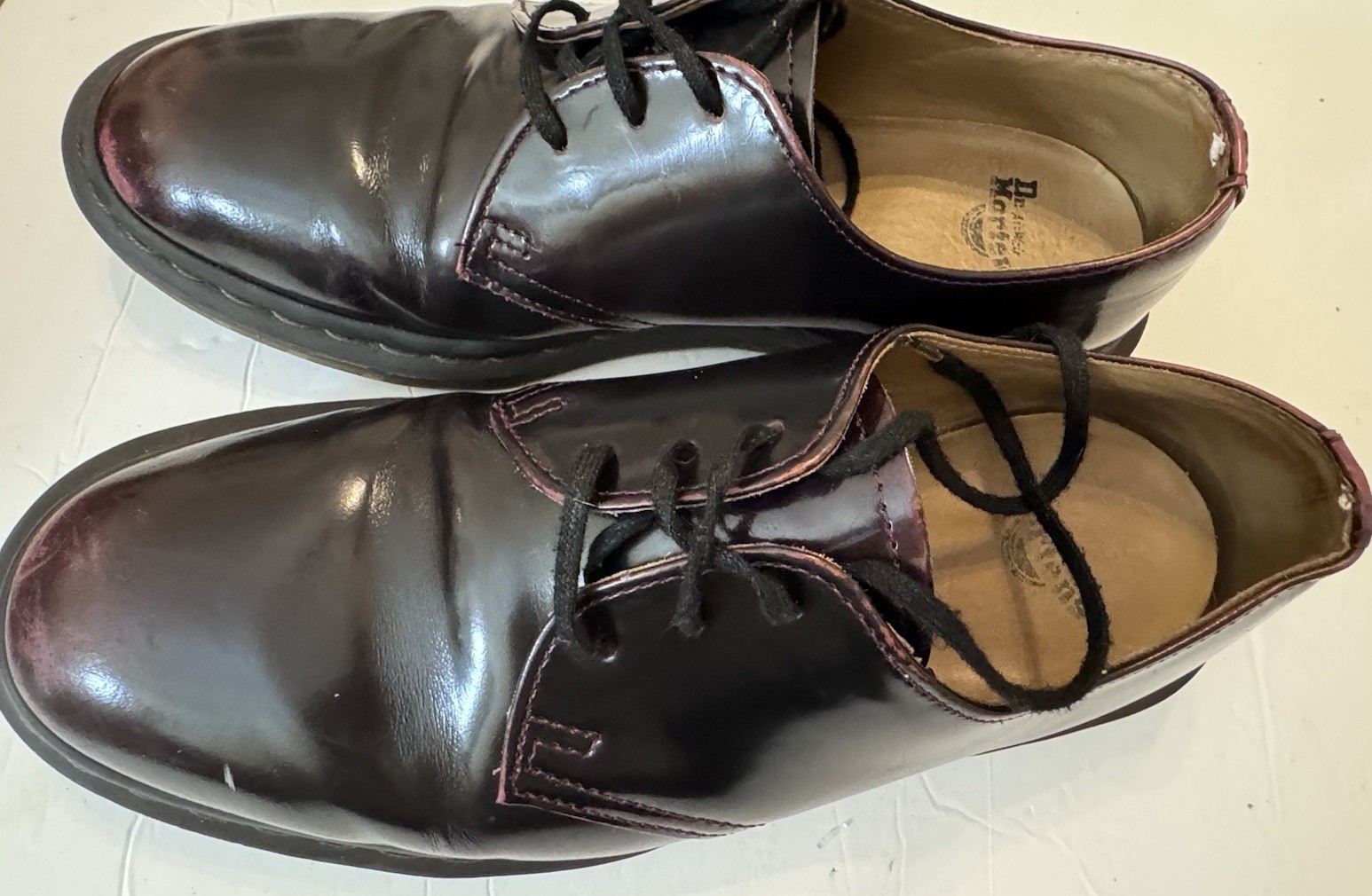 Dr Doc Martens Archie II Brown Polish Leather Oxford Shoes Mens US 7 UK 6 EU 39