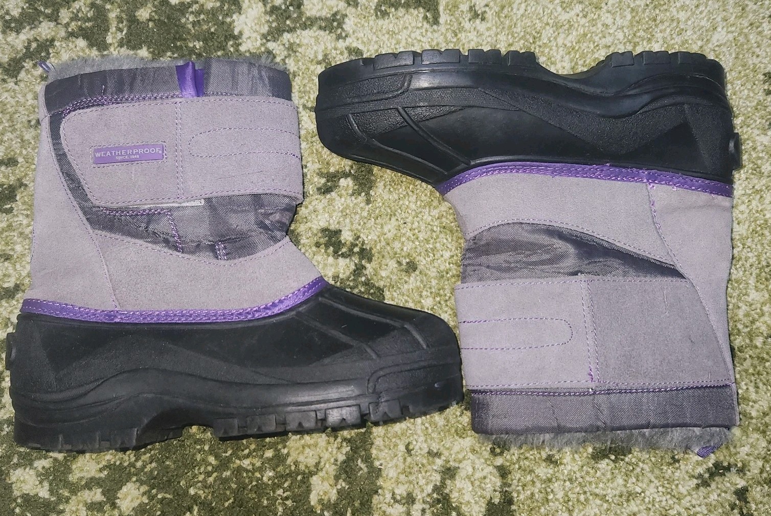 Weather Proof Since 1948 Duck Snow Boots Size 7 M Gray Purple