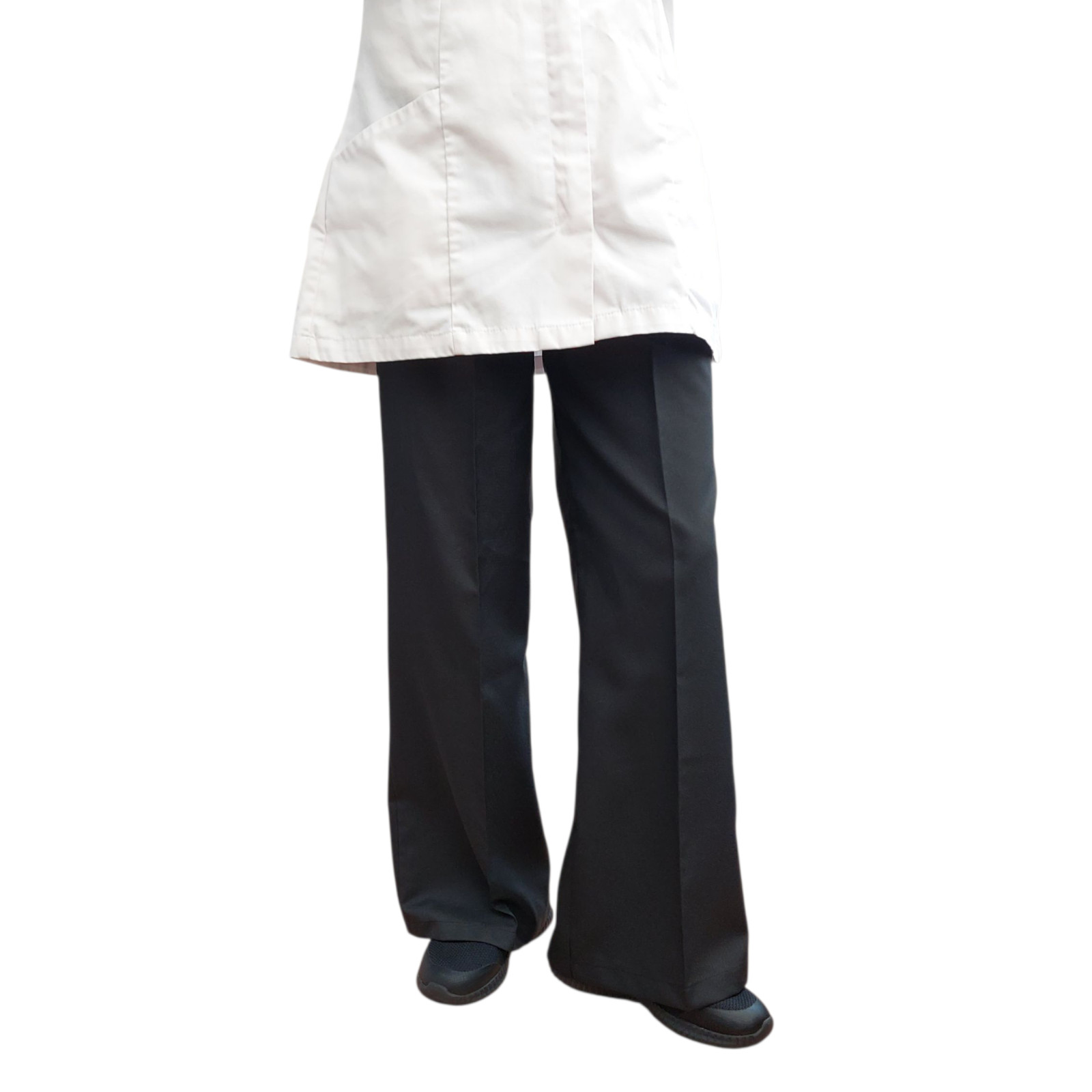 Nurses trousers therapist Care Hospital trousers wide leg easy care BLACK