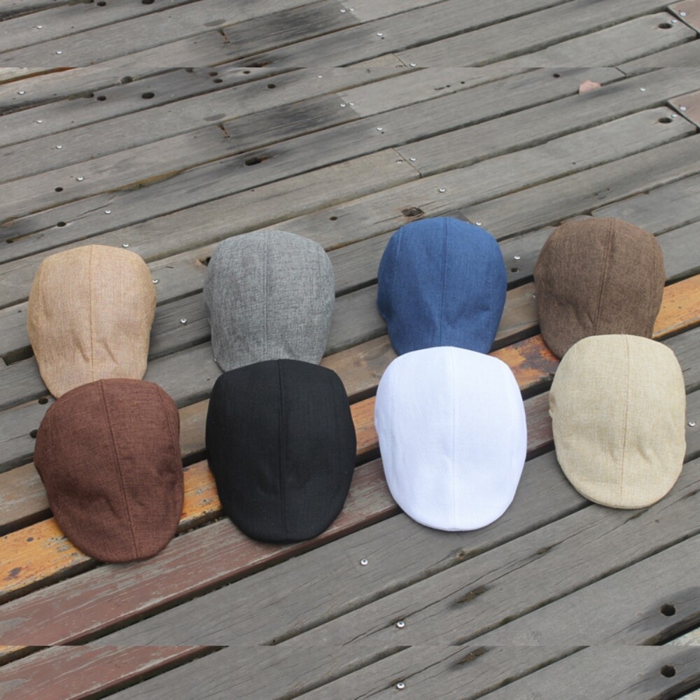 Woven Flat Gatsby Cap Mens Summer Sun Flat Cabbie Newsboy Ivy Hat Golf Driving