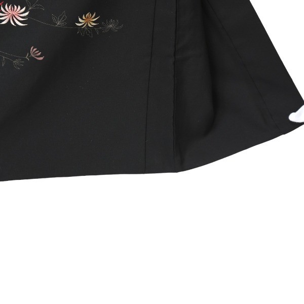 flower Synthetic fiber Haori Black Painting Haori polyester black Women