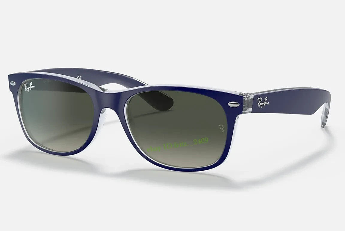 New RAY-BAN RB2132 6053/71 Crystal Navy Blue Wayfarer Sunglasses ItalyUV400 55mm