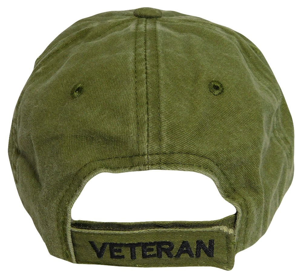 Vietnam Veteran Hat / Washed OD Green Baseball Cap OFFICIALLY LICENSED