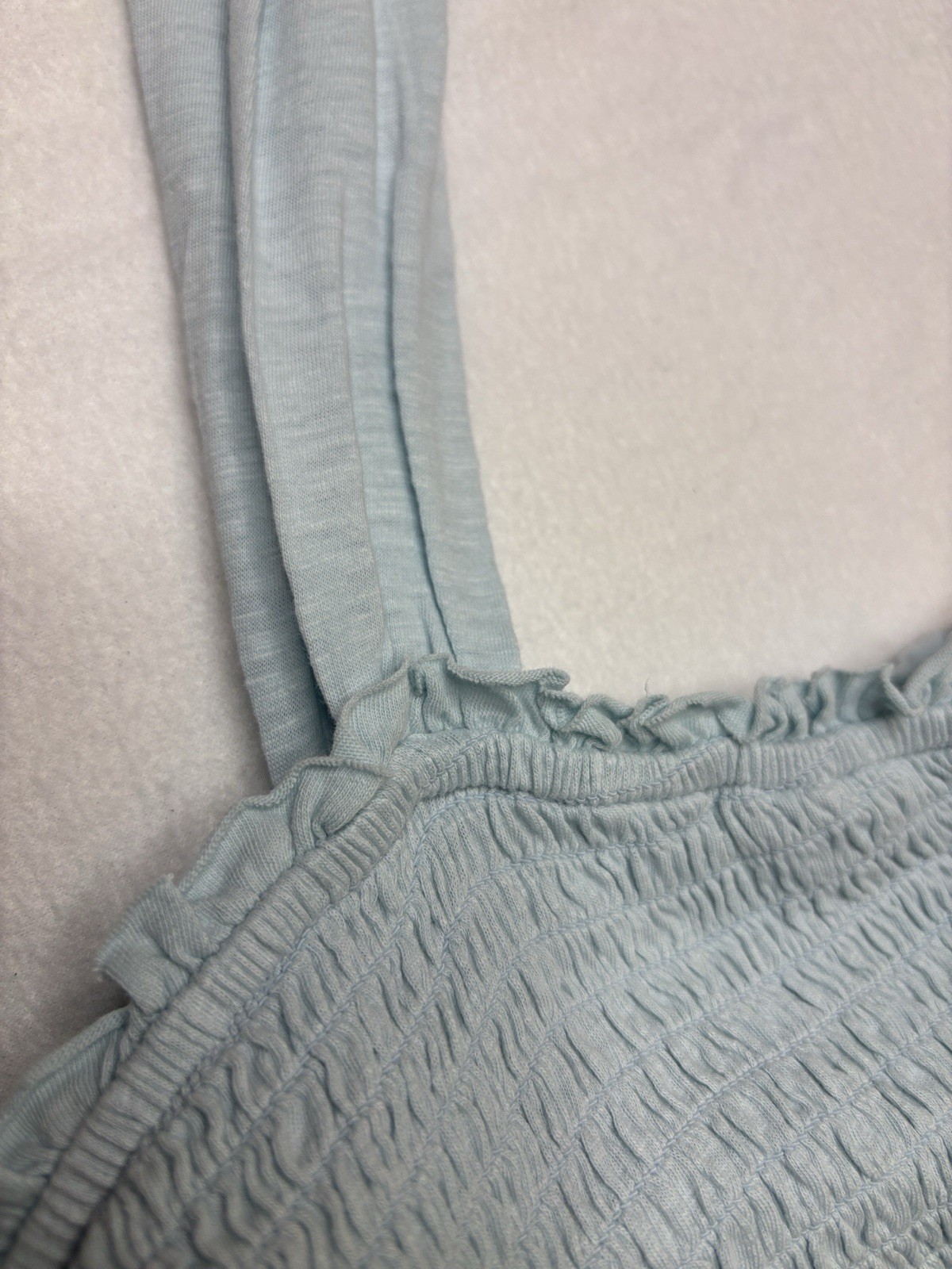 American Eagle Blue Cotton Smocked Ruffle Tiered Fit & Flare Mini Dress XL