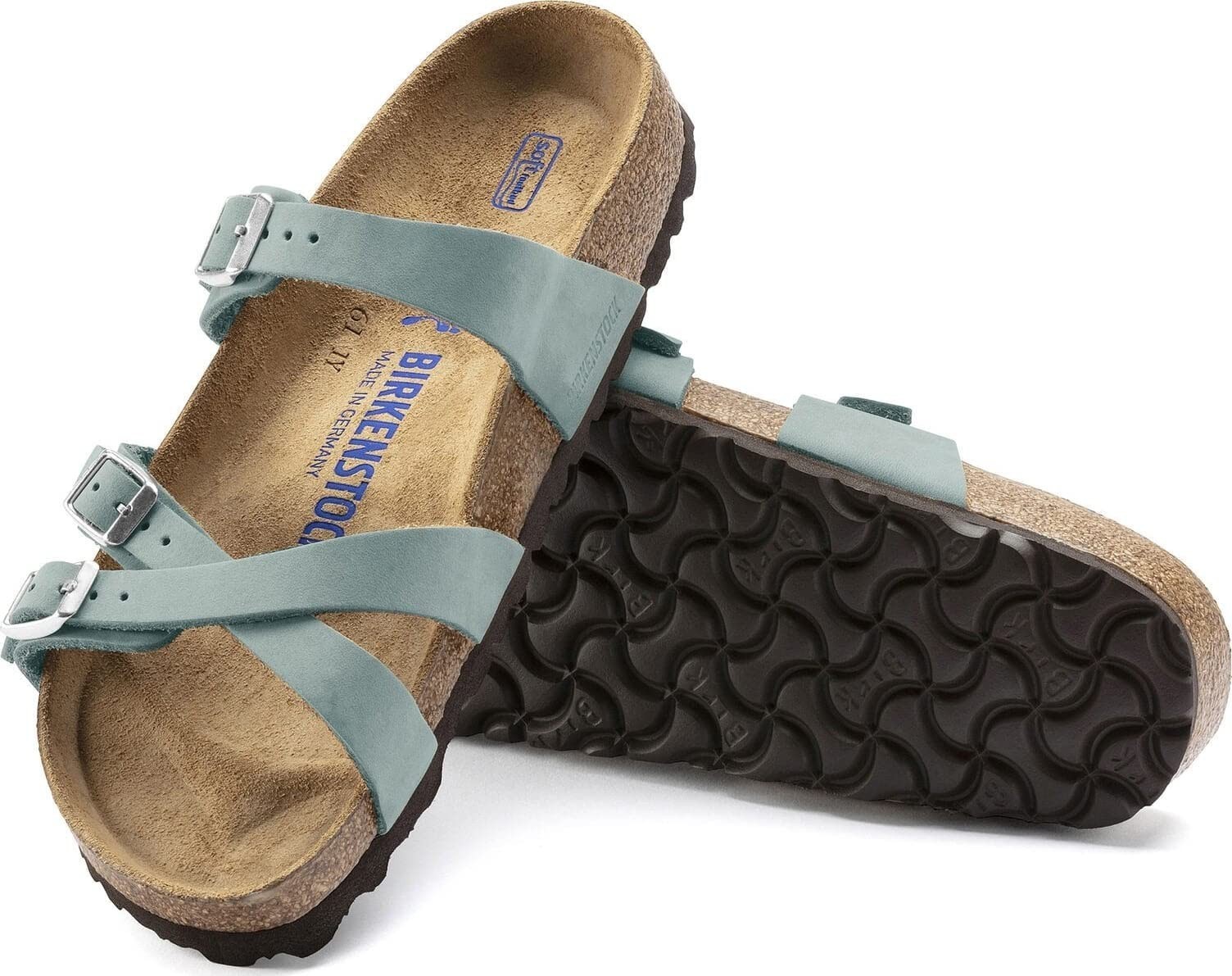 Birkenstock Franca Unisex Sandal Faded Aqua Nubuck Size EU 39/US W8-M6