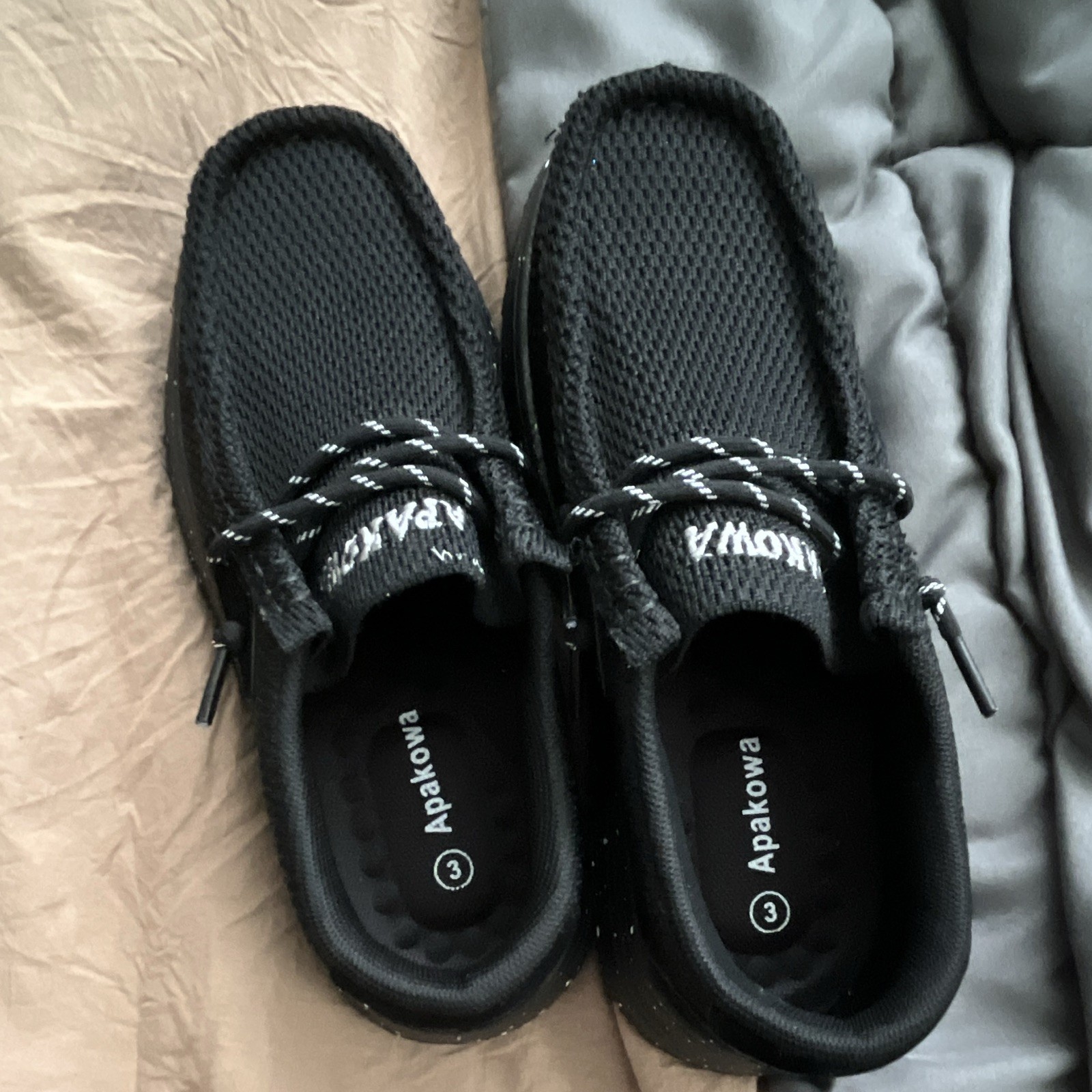 4 pairs kids shoes only been worn a couple times . Big kids size 3 ￼￼