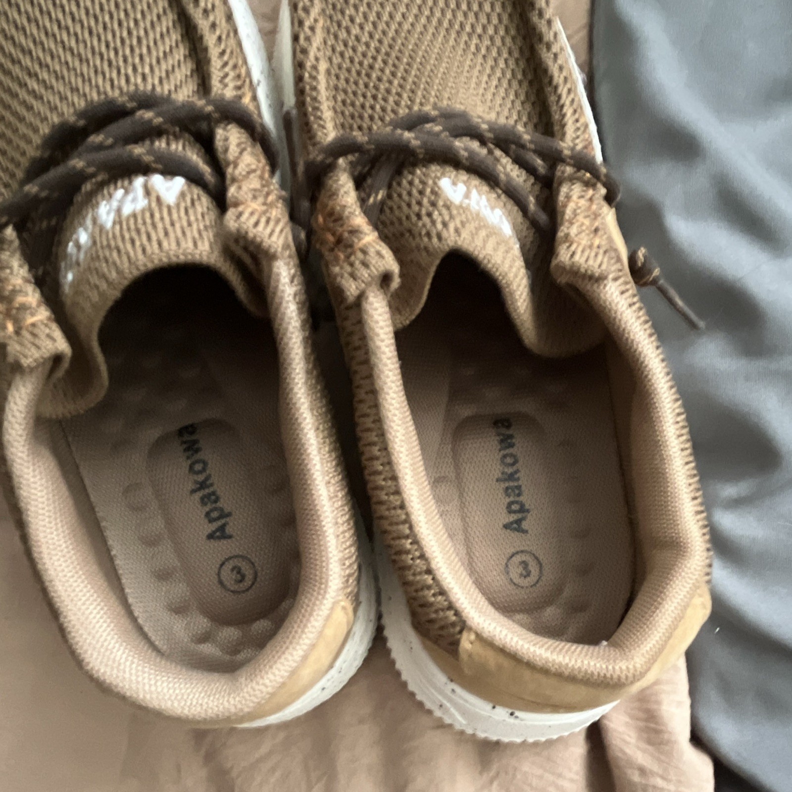 4 pairs kids shoes only been worn a couple times . Big kids size 3 ￼￼