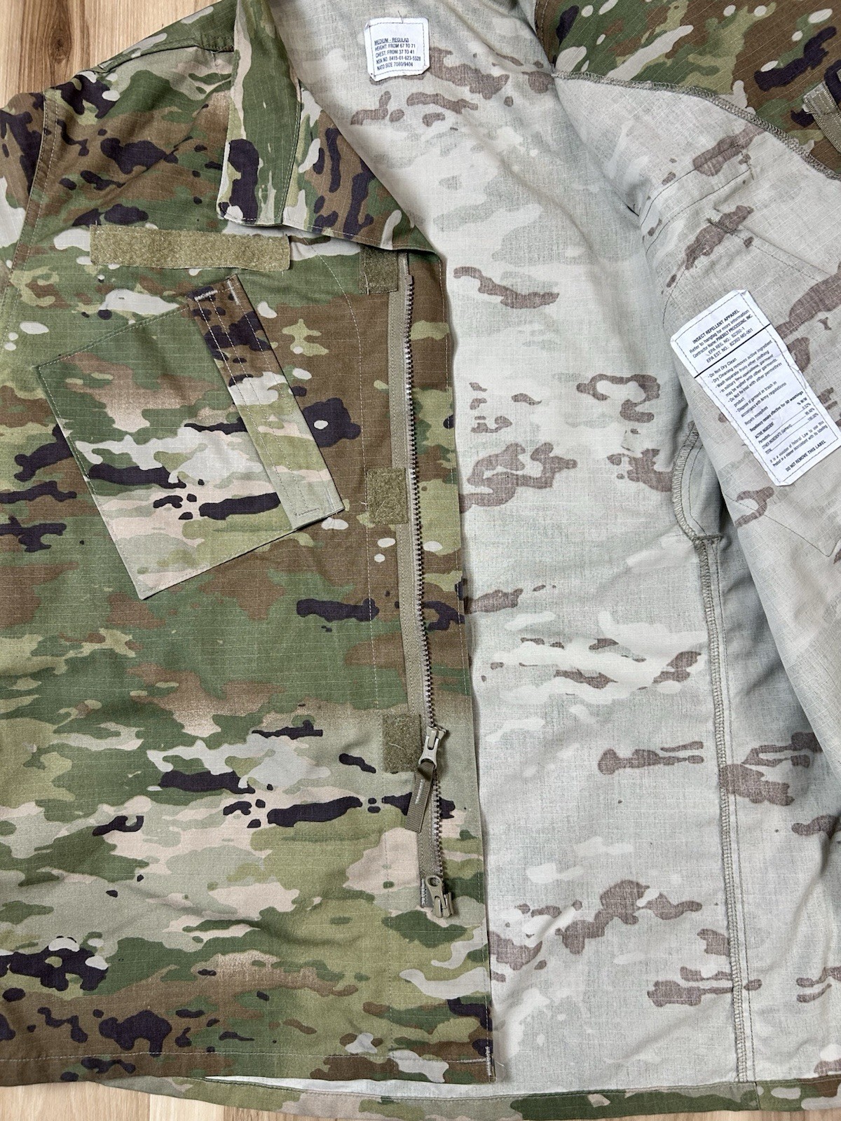 US Army Coat Men’s Medium OCP Camo IHWCU ACU Combat Uniform Insect Shield