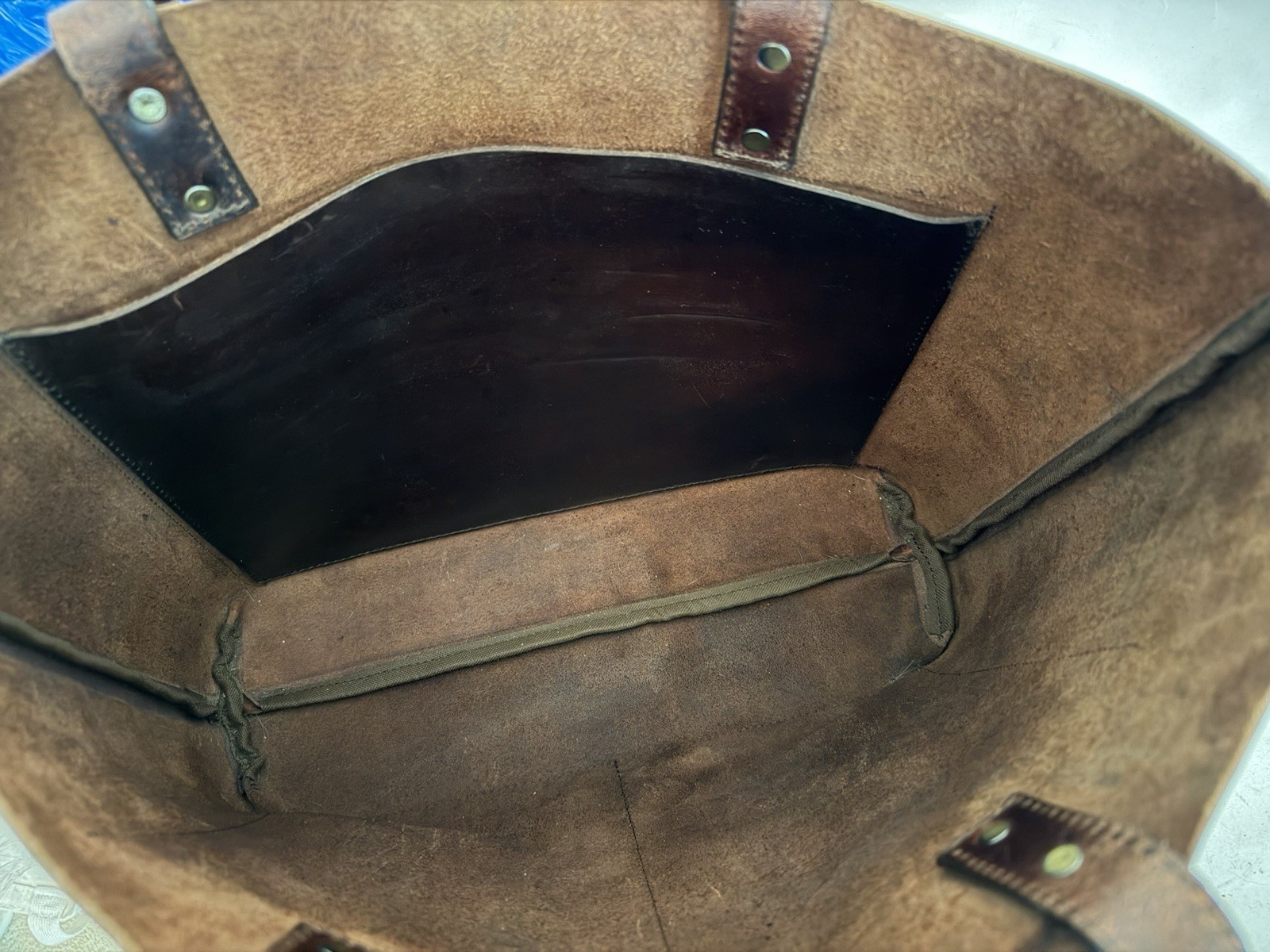 Large Handcrafted Oil Tanned Brown Leather Tote Western Shoulder Bag Purse Boho